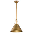 NUVO Lighting 60-7776 Adina 1-Light Medium Pendant, Natural Brass Finish