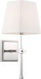 NUVO Lighting 60-6708 Highline, 1-Light, Vanity, Polished Nickel Finish with White Linen Shade