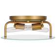 NUVO Lighting 60-7710 Teton, 2 Light Medium Flush Mount, Medium Base, 60W, Natural Brass Finish, Clear Beveled Glass