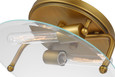 NUVO Lighting 60-7710 Teton, 2 Light Medium Flush Mount, Medium Base, 60W, Natural Brass Finish, Clear Beveled Glass