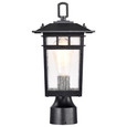 NUVO Lighting 60-5956 Cove Neck Collection Outdoor Medium 14in Post Light Pole Lantern, Textured Black Finish with Clear Seeded Glass
