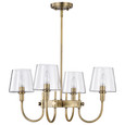 NUVO Lighting NUV-60-7885 Brookside 4 Light Chandelier - Vintage Brass Finish - Clear Glass