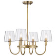 NUVO Lighting 60-7885 Brookside 4-Light Chandelier, Vintage Brass Finish, Clear Glass