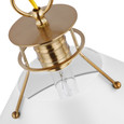 NUVO Lighting 60-7522 Outpost, 1-Light, Small Pendant, Matte White with Burnished Brass
