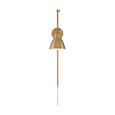 NUVO Lighting 60-7364 Fulton Swing Arm Lamp, Burnished Brass with Switch