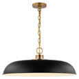 NUVO Lighting 60-7487 Colony, 1-Light, Large Pendant, Matte Black with Burnished Brass