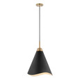 NUVO Lighting 60-7470 Tango, 1-Light, Small Pendant, Matte Black with Burnished Brass