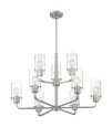 NUVO Lighting NUV-60-7179 Sommerset - 9 Light - Chandelier Fixture - Brushed Nickel Finish with Clear Glass