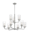 NUVO Lighting NUV-60-7179 Sommerset - 9 Light - Chandelier Fixture - Brushed Nickel Finish with Clear Glass