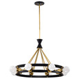 NUVO Lighting 60-7868 Marsden 8 Light Chandelier, Matte Black and Natural Brass Finish