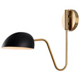 NUVO Lighting 60-7391 Trilby, 1-Light, Wall Sconce, Matte Black with Burnished Brass
