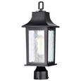 NUVO Lighting 60-5957 Stillwell Collection Outdoor 17in Post Light Pole Lantern, Matte Black with Clear Water Glass
