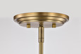 NUVO Lighting 60-7886 Cordello 6 Light Island Pendant, Vintage Brass Finish, Etched White Opal Glass