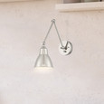 NUVO Lighting 60-7365 Fulton Swing Arm Lamp, Polished Nickel with Switch