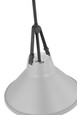NUVO Lighting 60-7646 Zelda, 1-Light Pendant, Medium Base, 60W, Black Finish, Gray Metal Shade, Faux Leather Straps
