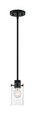 NUVO Lighting 60-7270 Sommerset, 1-Light, Mini Pendant Fixture, Matte Black Finish with Clear Glass