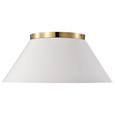 NUVO Lighting 60-7421 Dover, 3 Light, Large Flush Mount, White with Vintage Brass