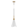 NUVO Lighting 60-7471 Tango, 1-Light, Small Pendant, Matte White with Burnished Brass