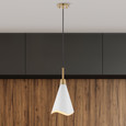 NUVO Lighting 60-7471 Tango, 1-Light, Small Pendant, Matte White with Burnished Brass