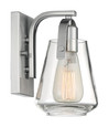 NUVO Lighting 60-7111 Skybridge, 1-Light, Vanity Fixture, Brushed Nickel Finish with Clear Glass