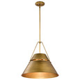 NUVO Lighting 60-7778 Adina 3 Light Large Pendant, Natural Brass Finish