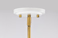 NUVO Lighting 60-7923 Admiral 1-Light Pendant, 10in, Matte White and Natural Brass Finish, White Opal Glass