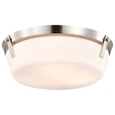 NUVO Lighting 60-7760 Rowen 3 Light Flush Mount, Brushed Nickel Finish, Etched White Glass