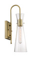 NUVO Lighting 60-6857 Bahari, 1-Light, Wall Sconce Fixture, Vintage Brass Finish with Clear Glass