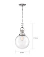NUVO Lighting 60-6672 Skyloft, 1-Light, Pendant Fixture, Polished Nickel Finish with Clear Glass