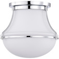 NUVO Lighting 60-7870 Valdora 1-Light Flush Mount, 10in, Polished Nickel, White Opal Glass
