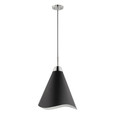 NUVO Lighting 60-7472 Tango, 1-Light, Small Pendant, Matte Black with Polished Nickel