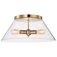 NUVO Lighting 60-7422 Dover, 3 Light, Large Flush Mount, Vintage Brass with Clear Glass