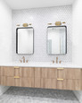 NUVO Lighting 60-7712 Teton, 2 Light Vanity, Medium Base, 60W, Natural Brass Finish, Clear Beveled Glass