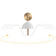 NUVO Lighting 60-7392 Trilby, 1-Light, Wall Sconce, Matte White with Burnished Brass