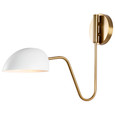 NUVO Lighting 60-7392 Trilby, 1-Light, Wall Sconce, Matte White with Burnished Brass