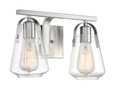 NUVO Lighting 60-7112 Skybridge, 2 Light, Vanity Fixture, Brushed Nickel Finish with Clear Glass