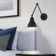 NUVO Lighting 60-7366 Fulton Swing Arm Lamp, Matte Black with Switch