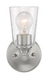 NUVO Lighting 60-7181 Bransel, 1-Light, Vanity Fixture, Brushed Nickel Finish with Clear Seeded Glass