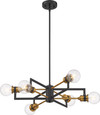 NUVO Lighting 60-6976 Intention, 6 Light, Chandelier, Warm Brass and Black Finish