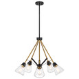 NUVO Lighting NUV-60-7685 Starlight - 5 Light Chandelier - Medium Base - 60 Watt - Matte Black Finish - Clear Seeded Glass