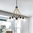 NUVO Lighting NUV-60-7685 Starlight - 5 Light Chandelier - Medium Base - 60 Watt - Matte Black Finish - Clear Seeded Glass