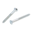 Metallics JFW138 10 x 1-1/2 in. Flat Head Slotted Wood Screws - Steel Zinc - 100qty