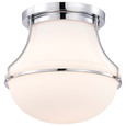NUVO Lighting 60-7871 Valdora 1-Light Flush Mount, 14in, Polished Nickel, White Opal Glass