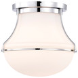 NUVO Lighting 60-7871 Valdora 1-Light Flush Mount, 14in, Polished Nickel, White Opal Glass