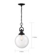 NUVO Lighting 60-6673 Skyloft, 1-Light, Pendant Fixture, Aged Bronze Finish with Clear Glass