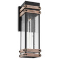 NUVO Lighting NUV-60-7542 Homestead - 1 Light - Large Wall Lantern - Matte Black & Wood Finish with Clear Seeded Glass