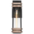 NUVO Lighting NUV-60-7542 Homestead - 1 Light - Large Wall Lantern - Matte Black & Wood Finish with Clear Seeded Glass