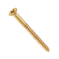 Metallics JFWPB40 12 x 1-1/4 in. Flat Head Phillips Wood Screws - Brass - 100qty