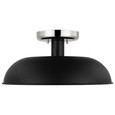 NUVO Lighting 60-7492 Colony, 1-Light, Small Semi-Flush Mount Fixture, Matte Black with Polished Nickel