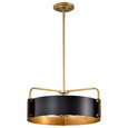 NUVO Lighting 60-7843 Altos 4-Light Medium Pendant, Matte Black and Natural Brass Finish